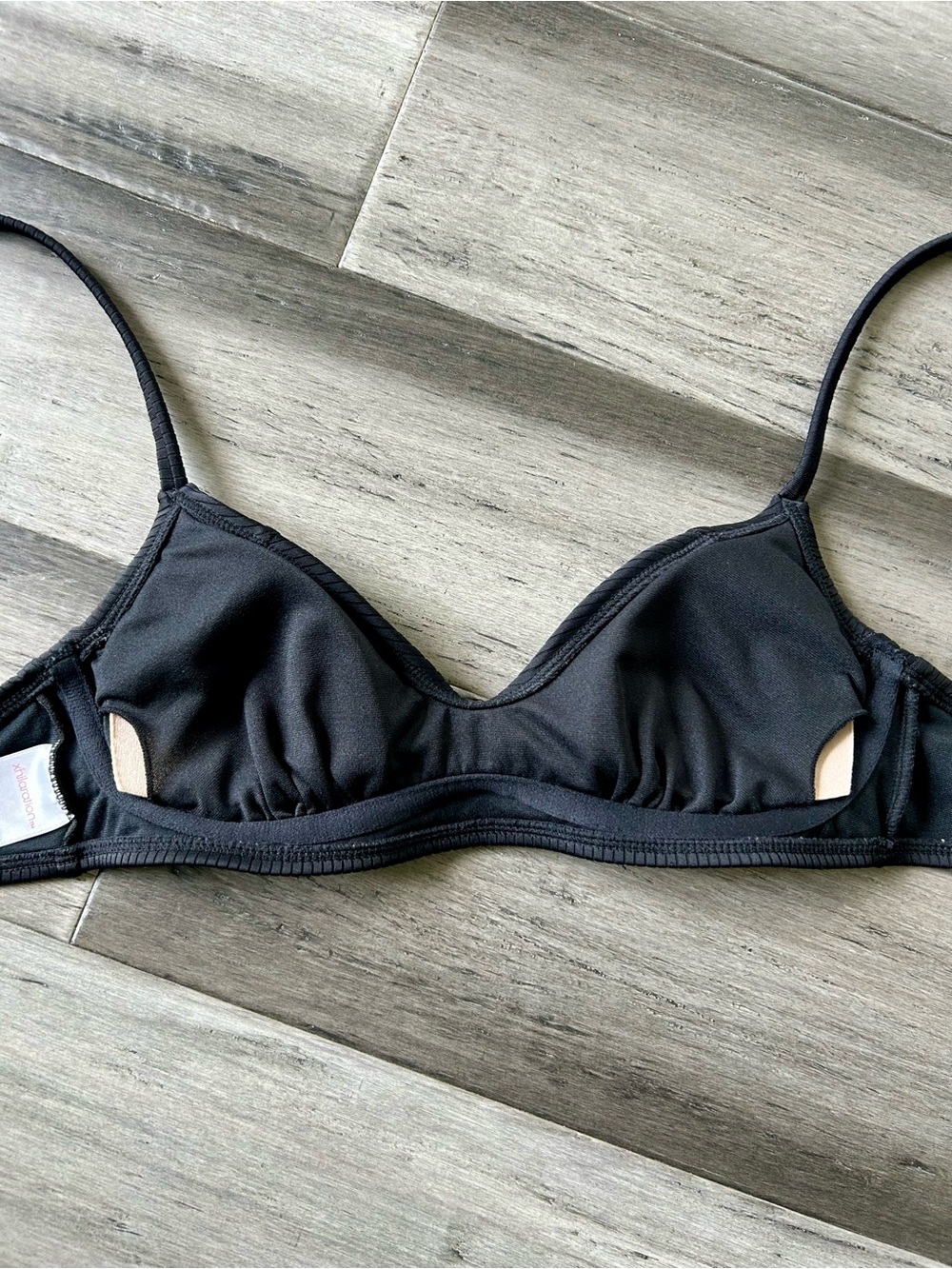 💸 5/20 Xhilaration Black Ribbed Retro Style Bikini Top - Picture 6 of 10